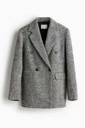 H&M Zweireihiger Blazer - Schwarzmeliert