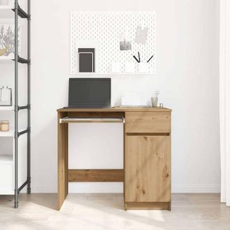 Berkfield Home Durable Desk Artisan Oak 86x49x76 cm Engineered Wood in Brown | Size: 86 x 49 x 76 cm