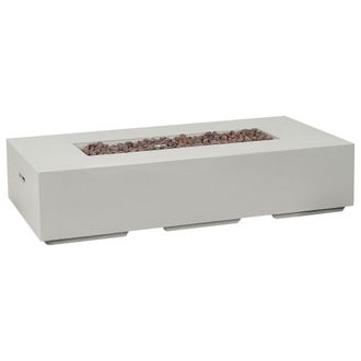 Beliani Brasero 143 X 71 Cm Calentador De Propano Para Patio Rectangular Gris Claro Pavo Ii