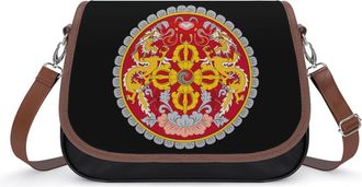 Generic Emblem of Bhutans Small Womens Crossbody Bags Shoulder Handbag with Adjustable Strap for Travel