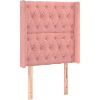 vidaXL Cabecero Con Led De Terciopelo Rosa 83x16x118/128 Cm Vidaxl