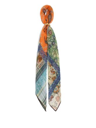 Bimba & Lola Paisley Print silk keyring scarf - women - Silk - One Size - Orange