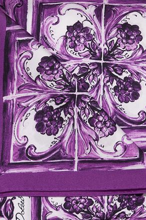 Dolce & Gabbana Quadratisches Seidentwill-Tuch mit Majolikaprint