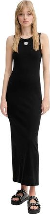 Munthe Fezza - Dames - Maxi kleedjes - Zwart - L - Katoen - Kleedjes