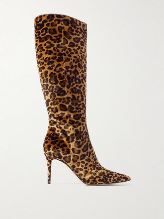 Gianvito Rossi Stivali In Velluto Leopardato - Stampa animalier