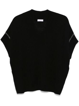 Brunello Cucinelli Top met Monili-detail - Zwart