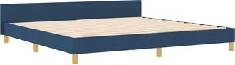 vidaXL Struttura Del Letto Con Testiera Blu 200 X 200 Cm Tessuto Vidaxl