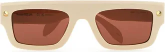 Alexander McQueen Womens Ivory Acetate Sunglasses Beige