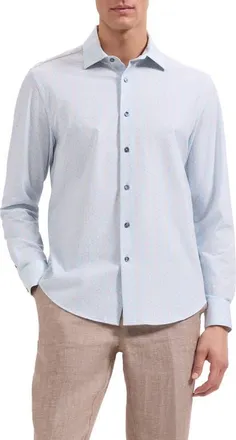Bugatchi James OoohCotton Button-Up Shirt in Ice at Nordstrom, Size Xx-Large