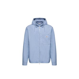 Moncler Moncler Cotton Blend Poplin Shirt Jacket, Men, Blue, Size: Xxl