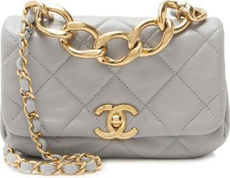 Chanel Blue Lambskin Small Color Match Flap Bag (Authentic Pre-Loved)