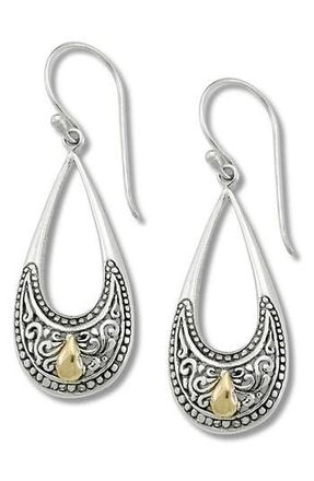 Samuel B. Sterling Silver & 18K Gold Drop Earrings in Silver And Gold at Nordstrom Rack