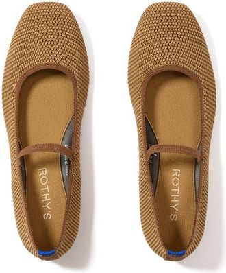 Rothy's The Max Square Mary Jane in Wheat Raffia-Knit at Nordstrom, Size 10.5