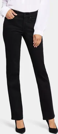NYDJ Marilyn Waist Match Straight Leg Jeans in Black at Nordstrom, Size X-Small P