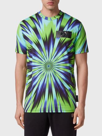 Plein Sport T-shirt slim fit in poliestere con stampa astratta e logo