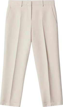 Fendi Straight Trousers, female, Beige, Size: XS Wool and Silk Trousers