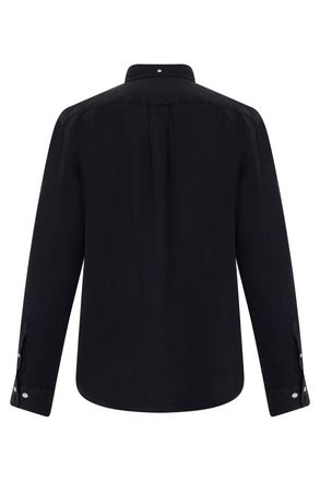 GANT Mens Long-Sleeved Linen Shirt Black