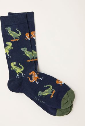 Fat Face FatFace Navy Dino Skater Socks