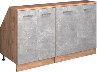Vicco Conjunto De Armarios Para Techo Inclinado Rion, Hormig&oacute;n, 140 Cm Lote De 2 Carcasas De Armario 60 Cm De Profundidad, Vicco