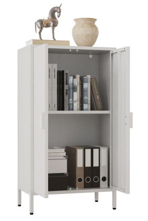 VCM Cajones De Acero Vcm Sideboard Con Puertas Giratorias Dimensiones Aprox. Al. 110 X An. 60 X P. 35 Cm - Flokas M (blanco)