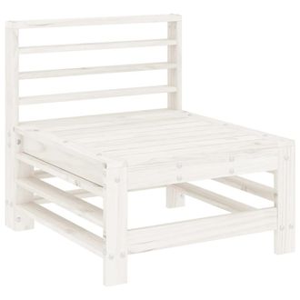 Berkfield Home Garden Middle Sofas 2 pcs White Solid Wood Pine