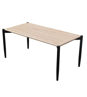 Home Heavenly Mesa de centro con estructura met&aacute;lica negra y tapa en mdf beige