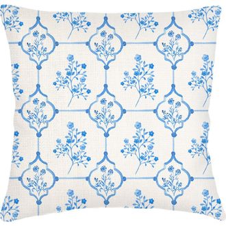 Anaya with Love French Toile Linen Euro Pillow 26x26 with Down Insert in Blue at Nordstrom