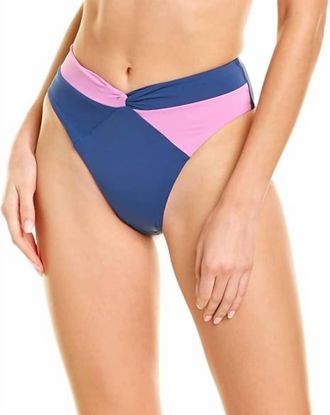 L*Space Color Block Nancy Bikini Bottom In Indigo/rob