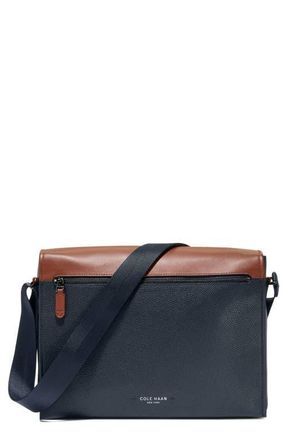 Cole Haan Damon Messenger Bag in Navy Blazer/New British Tan at Nordstrom