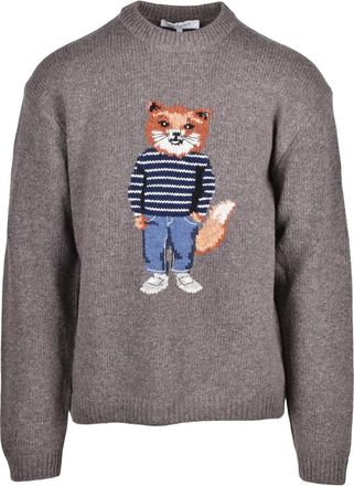 Maison Kitsun&eacute; Maison Kitsune Crew Neck Sweater - Turquoise