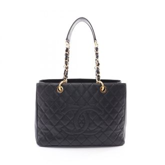 Chanel Matelasse Black Grained Calfskin Handbag Tote Bag (Pre-Owned)