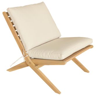 Happy Garden Sill&oacute;n De Jard&iacute;n Plegable Faro Acacia Con Cojines Beige