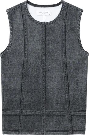 Rag & Bone Canotta con stampa denim - Nero