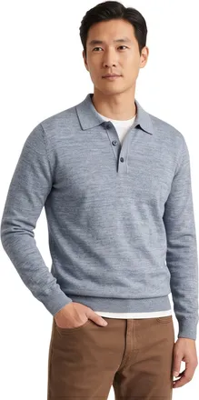 Profuomo Poloshirt Profuomo grijs normale fit gemeleerd