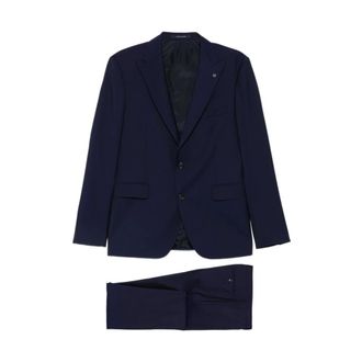 Tagliatore Single Breasted Suits, male, Blue, Size: L Single Breasted Suit