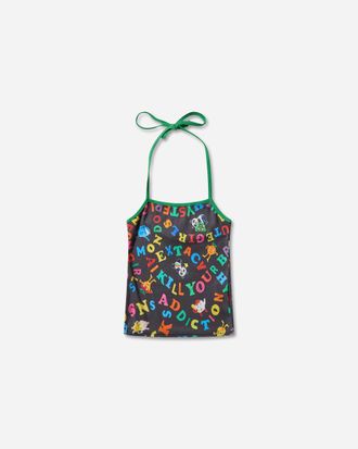 Hysteric Glamour Women s SNS Addiction Pattern Halter Neck Top Black