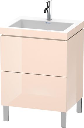 Duravit Lavabo Para Muebles Duravit L-cube C-bonded Con Base De Pie, 60x48 Cm, 2 Extra&iacute;bles, Sin Rebosadero, 1 Agujero Para Grifo, Color: Perla De Albaricoque