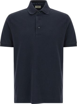 Etro Blue Embroidery Logo Polo
