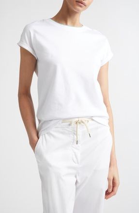 Eleventy Layered Crewneck T-Shirt in 01-175 White/jade at Nordstrom, Size X-Small