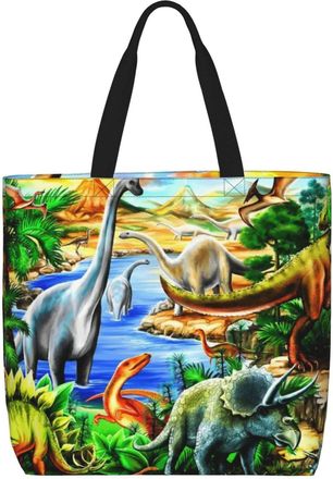 Generic Women Handbag Ancient Dinosaur Daily Bag Fashion Lightweight Shopping Bags, For Daily, Birthday, Holiday, Graduation, Christmas