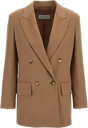 Max Mara Dark Brown Notched Lapel Blazer