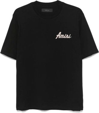 Amiri T-Shirts, male, Black, Size: 2XL Black Cotton Jersey Logo T-shirt