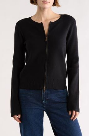 By Design Tatum Zip Cardigan in Black at Nordstrom Rack, Size X-Small
