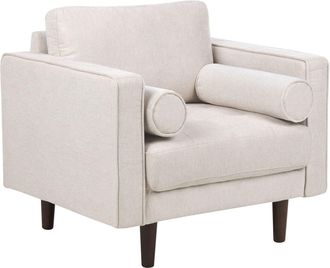 Beliani Beliani - Poltrona Imbottita In Tessuto Beige Con Schienale Spesso Imbottito Nurmo