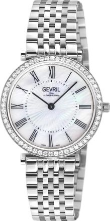 Gevril Group Steinway Womens Diamond, Stainless Steel Case, MOP White Dial, 316L Bracelet Watch. - Silver - One Size