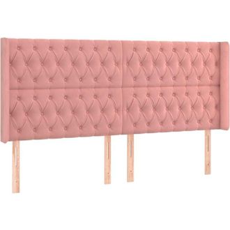 vidaXL Cabecero Con Orejas De Terciopelo Rosa 183x16x118/128 Cm Vidaxl