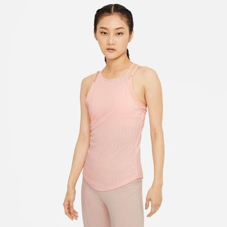 Nike Yoga-Top mit schmalen Tr&auml;gern und rundem Ausschnitt - Rosa - NIKE