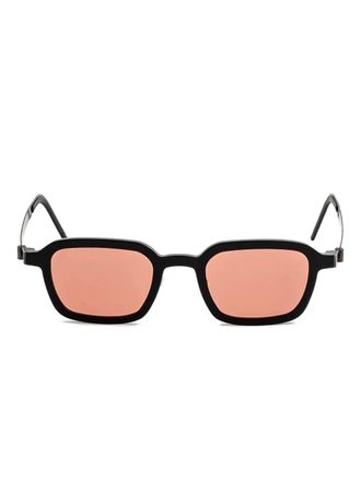 Lindberg rectangle-frame sunglasses - unisex - Titanium/Acetate - 48 - Black