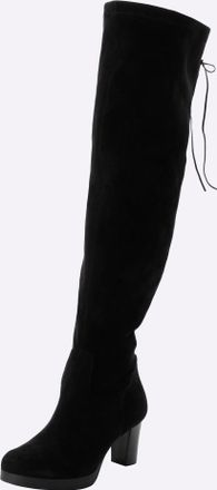 Sheego Overkneestiefel SHEEGO, Damen, Gr. 37, XXL-Schaft, schwarz, Lederimitat, Polyester, Schuhe Overkneestiefel