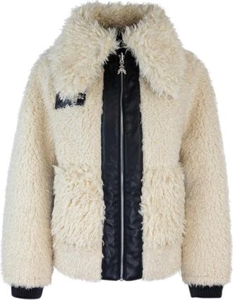 Patrizia Pepe Patrizia Pepe, Faux Fur & Shearling Jackets, female, White, Size: 2XS White Synthetic Coat with Zipper